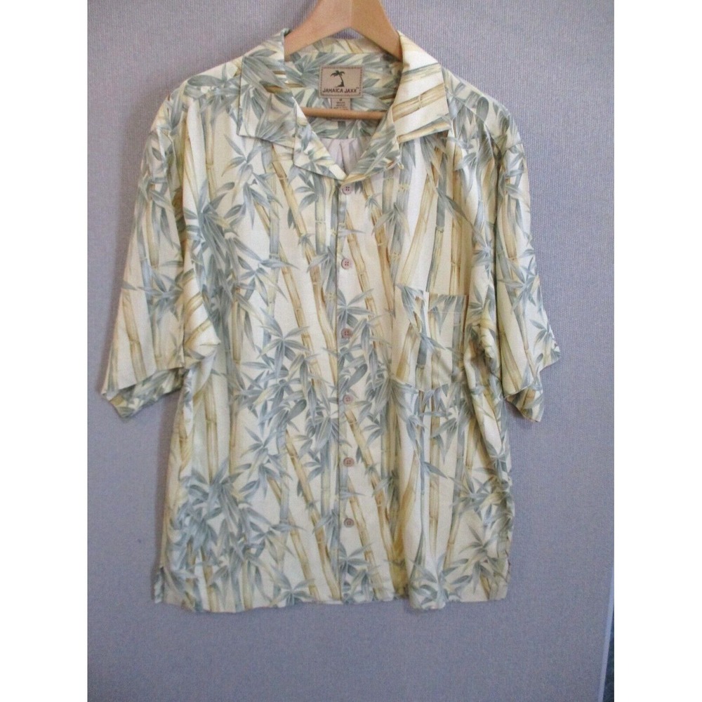 Jamaica Jaxx Silk Bamboo Print Shirt Size Medium
